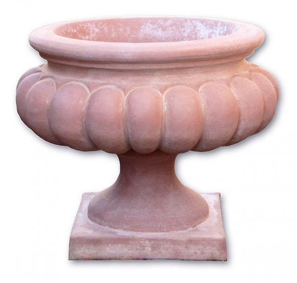 Terracotta Pokal mit Rillen  - Coppa Baccellata Liscia